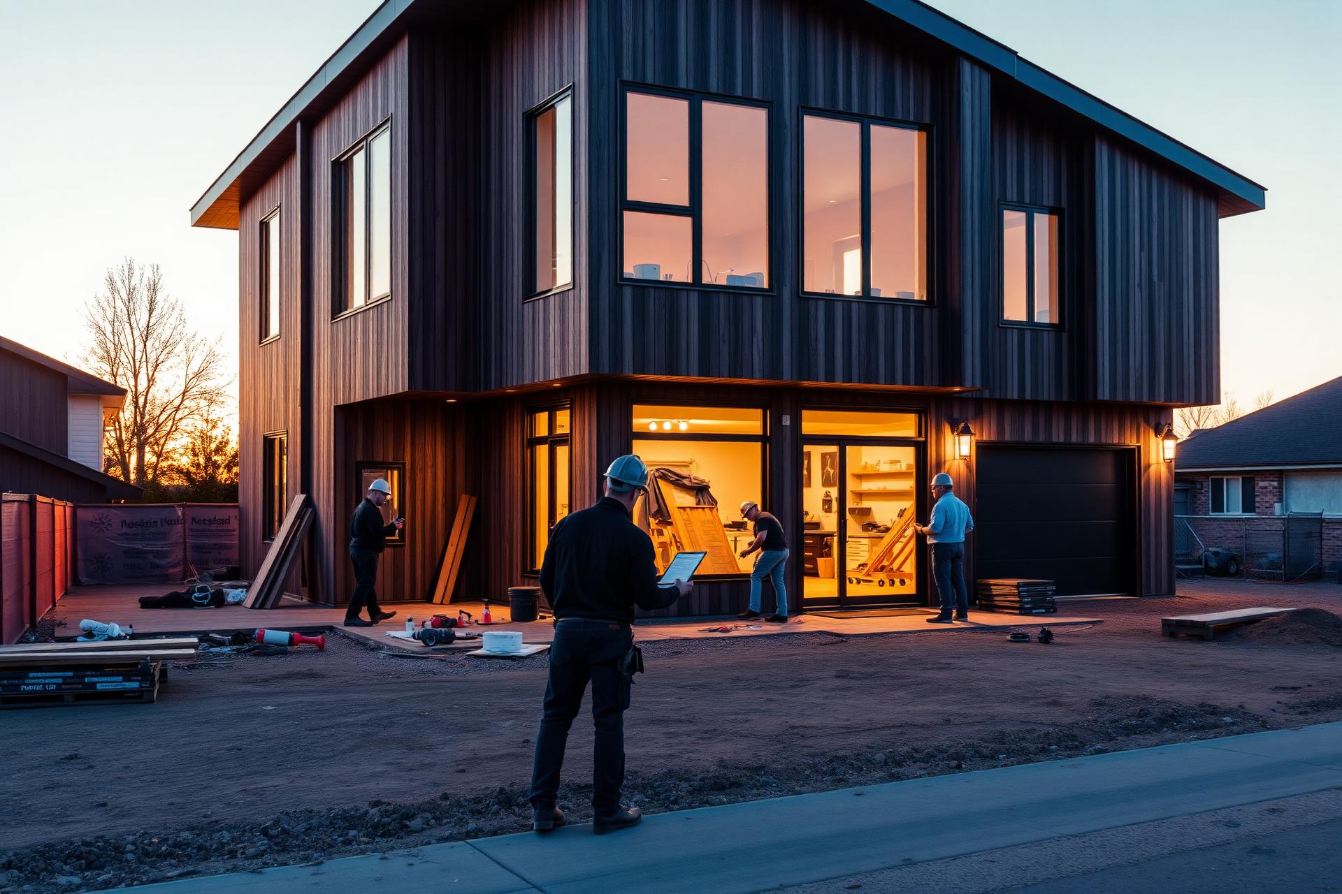Projet résidentiel moderne en construction
